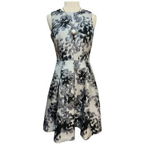 Black, white and silver patterned dress